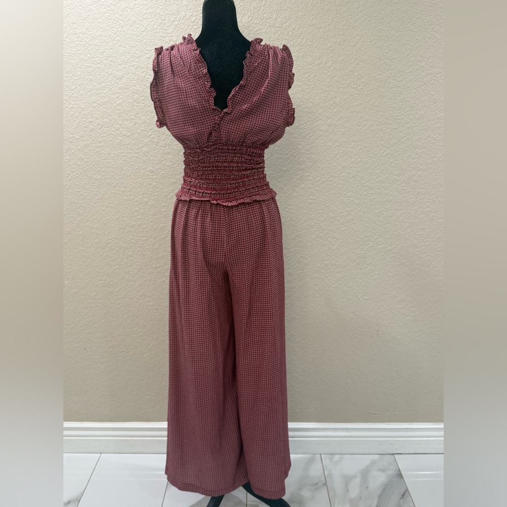 Max Studio Red Patterned Jumpsuit - Picture 2 of 10